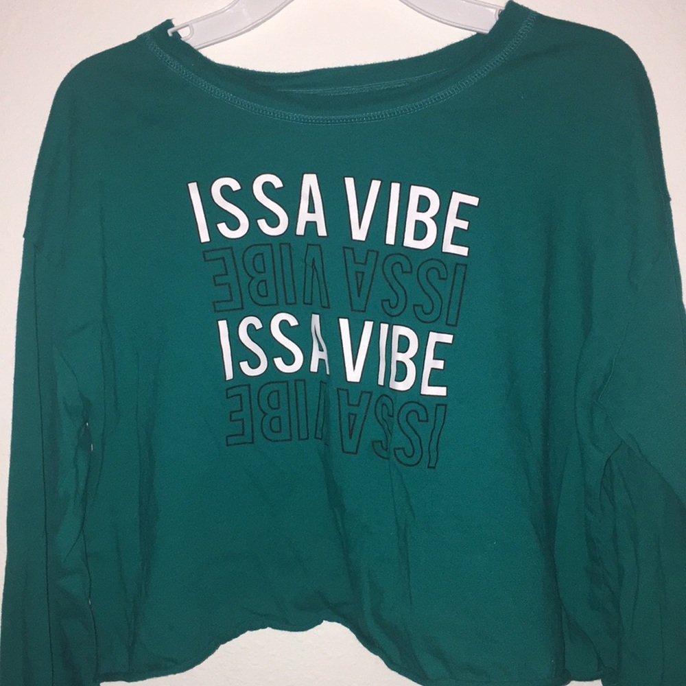 Long Sleeve Green-Blue “Issa Vibe” Shirt